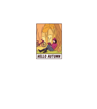 Hello Toamnă model alb pe tricou