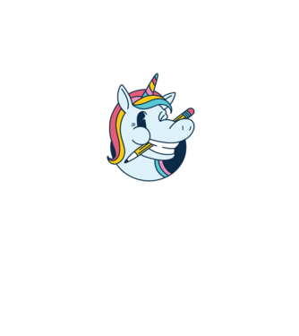 Elev Unicorn drăguț model alb pe tricou