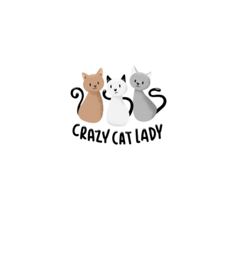 Crazy Cat Lady - fată nebună cu pisică model alb pe tricou