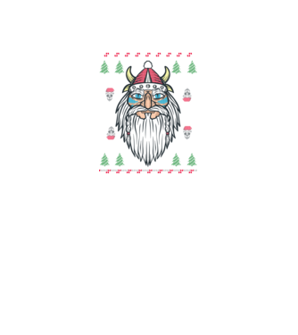 Moș Crăciun viking Pulover urât model negru pe tricou