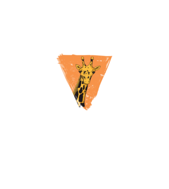Girafă cool model alb pe tricou