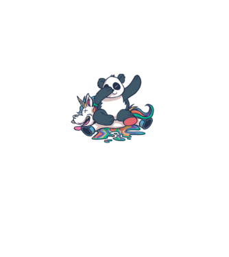 Panda DAB Unicorn model alb pe tricou