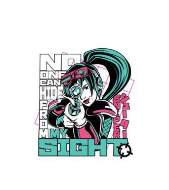 Anime Fată Lunetistă model alb pe tricou