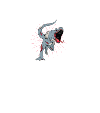 T-rex Zombie model alb pe tricou