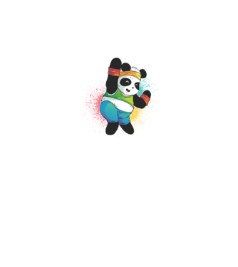 Panda drăguț Zumba model negru pe tricou