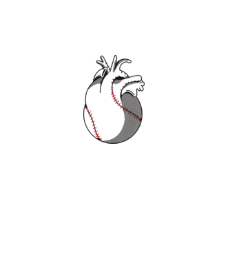 Inimă Baseball model albastru regal pe tricou