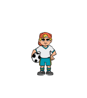 Băiat Fotbalist model negru pe tricou