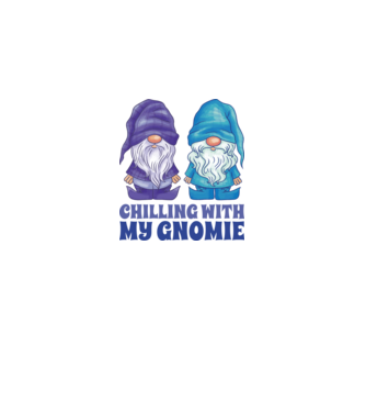 Chilling with my Gnomie model alb pe tricou