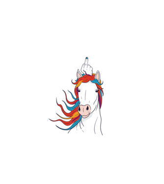 Unicorn Fuck Off model negru pe tricou