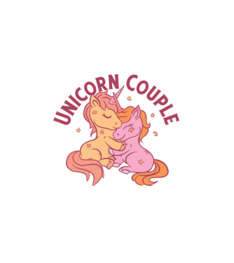 Pereche Unicorn model alb pe tricou