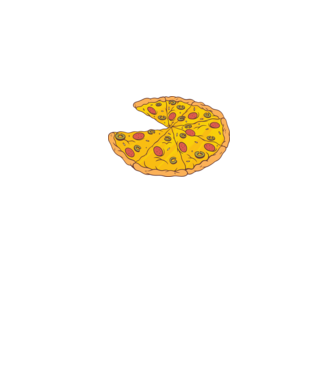 Felii de pizza Cuplu model alb pe tricou