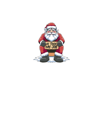 AI took my job Santa model negru pe tricou