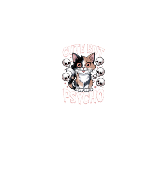 Cute, but Psycho pisică Negru model negru pe tricou