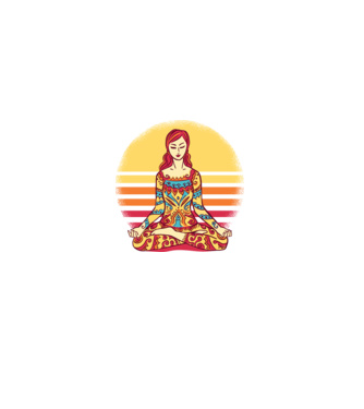 Mandala Yoga Meditație model negru pe tricou