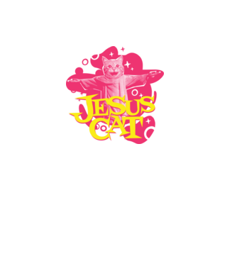 Jesus Cat model mov pe tricou