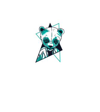 Panda Neon model alb pe tricou