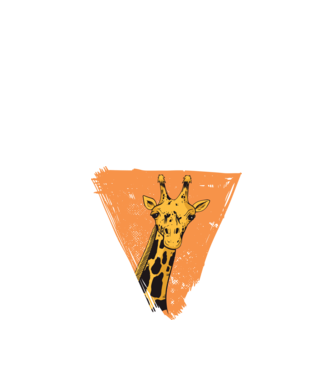 Girafă cool model alb pe tricou
