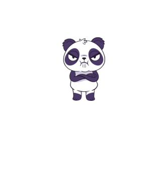 Panda furios model gri pe tricou