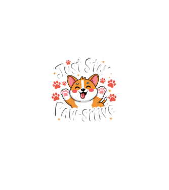 Just Stay Paw-sitive Negru model  pe tricou