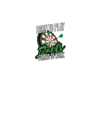 Născut pentru a juca darts, forțat să muncesc model alb pe tricou