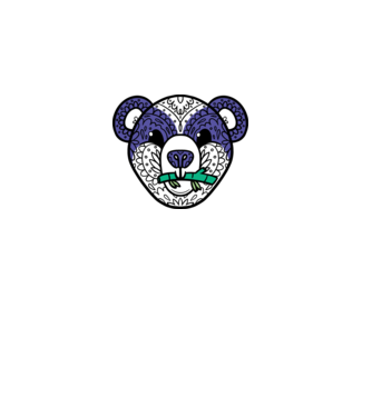 Mandala Panda model turcoaz pe tricou