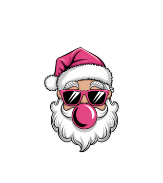 Bubble gum Santa 2 model alb pe tricou