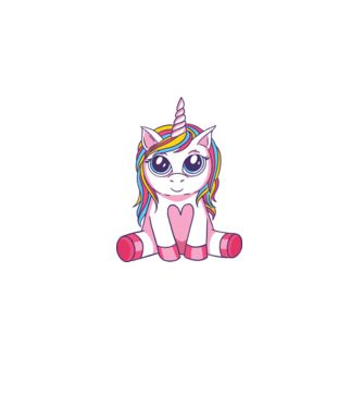 Unicorn drăguț model alb pe tricou