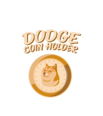 Doge Coin Holder model alb pe tricou
