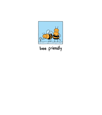 Bee friendly model alb pe tricou
