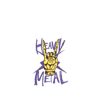 Heavy Metal model negru pe tricou