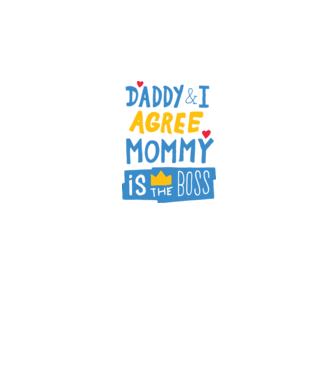 Mama e șefa model alb pe tricou
