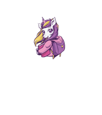 Școlăriță Unicorn model roz deschis pe tricou