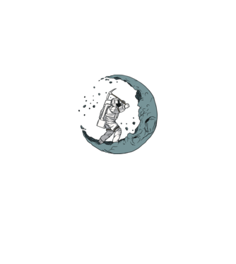 Astronaut pe Lună model negru pe tricou