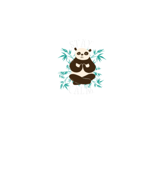 Stay Calm Panda meditație model negru pe tricou
