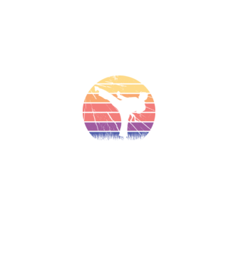 Karate Retro model negru pe tricou