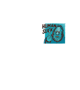 Human Suck - Yeti spune tricou amuzant antisocial model galben neon pe tricou
