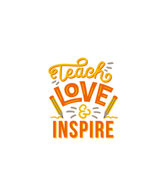Teach Love Inspire pentru profesori model alb pe tricou