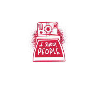 I shoot people - Fotograf model alb pe tricou