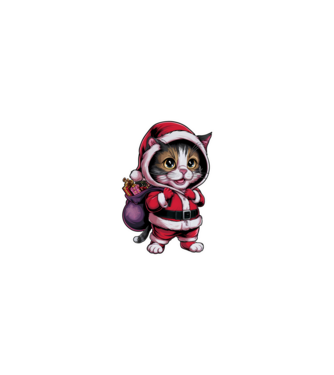 Santa Cat model nisipiu pe tricou