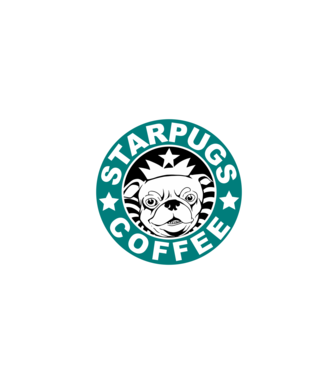 Starpugs Coffee model negru pe tricou