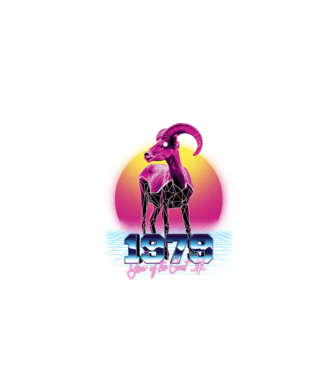 1979 Year of the Goat model negru pe tricou