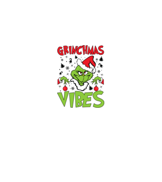Grinchmas Vibes - Grinch model gri închis pe tricou