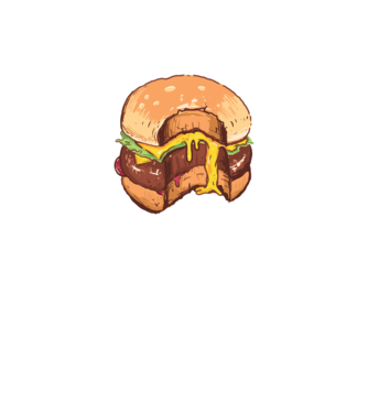 Hamburger model gri pe tricou