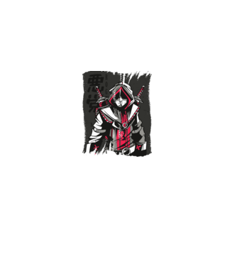 Războinic Anime model alb pe tricou