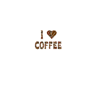 I Love Coffee model alb pe tricou