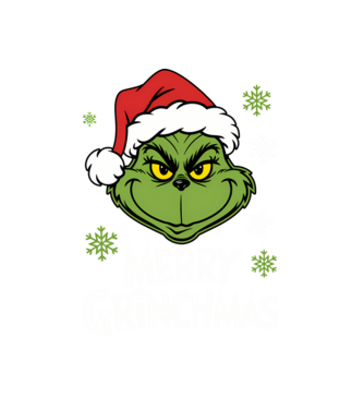 Merry Grinchmas Negru model alb pe tricou