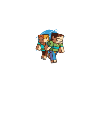 Caractere Minecraft model alb pe tricou