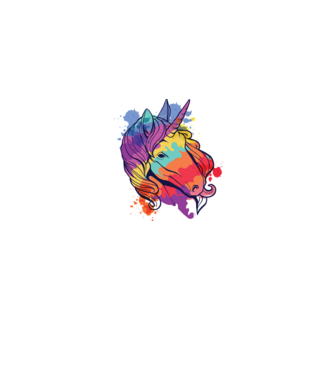 Curcubeu colorat Unicorn tricou model gri pe tricou