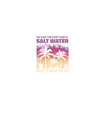 Retro Sunset - Apa sărată este leac pentru orice model negru pe tricou