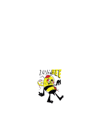 Zombee Albină Zombie model negru pe tricou